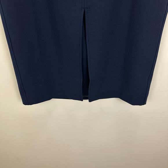 J.Crew Pencil Midi Skirt Four Season Stretch Navy Minimalist Classic US 12 NWT - Picture 7 of 11